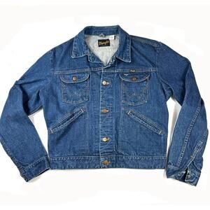 Vintage Wrangler Denim Jacket Men’s Size 40 USA Made • Button Front Western